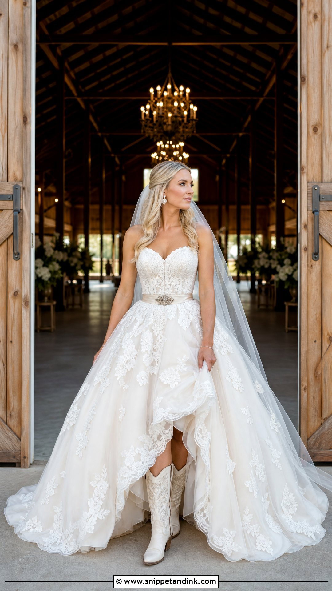 Western Lace Ball Gown Wedding Dress - Snippet and Ink - 20 Western Lace Wedding Dress Ideas