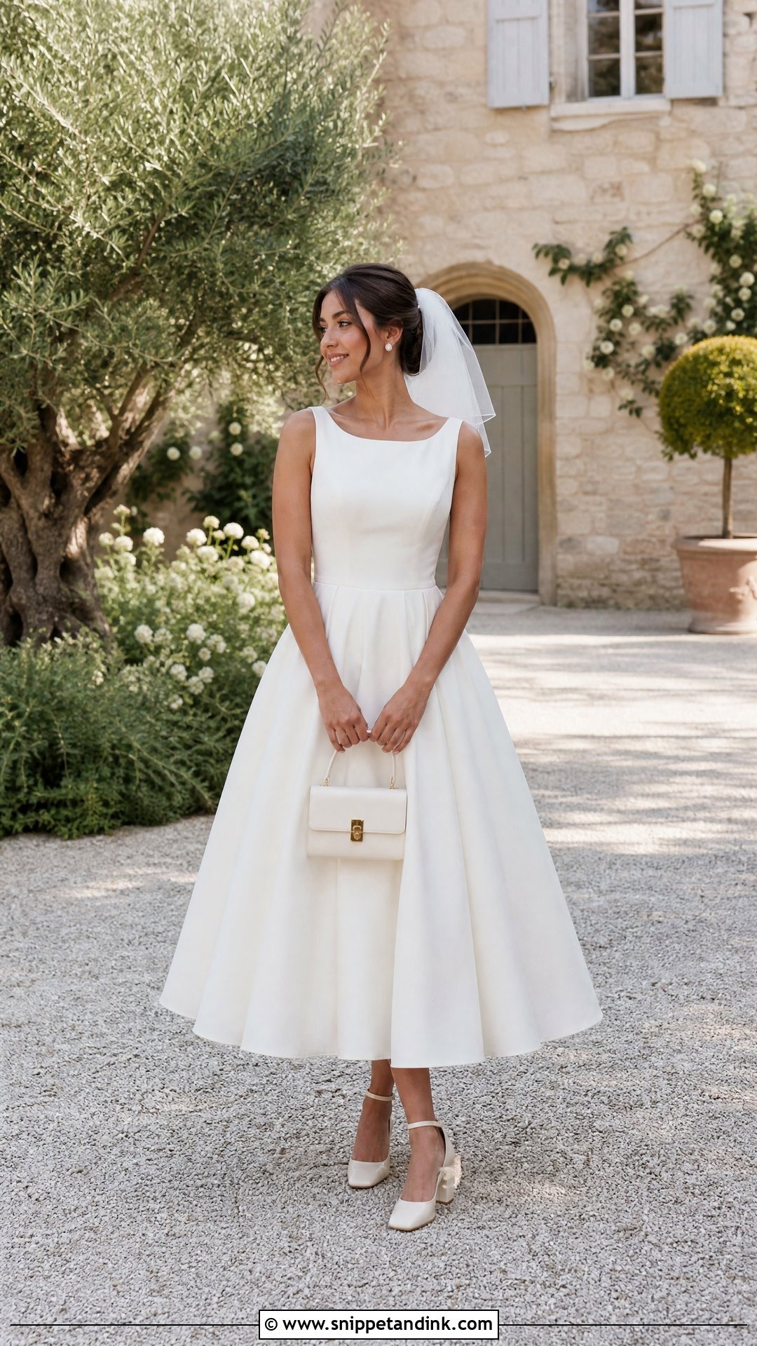Western Slingback Heels With Tea Length Wedding Dress - Snippet and Ink - 20 Western Wedding Heels Ideas