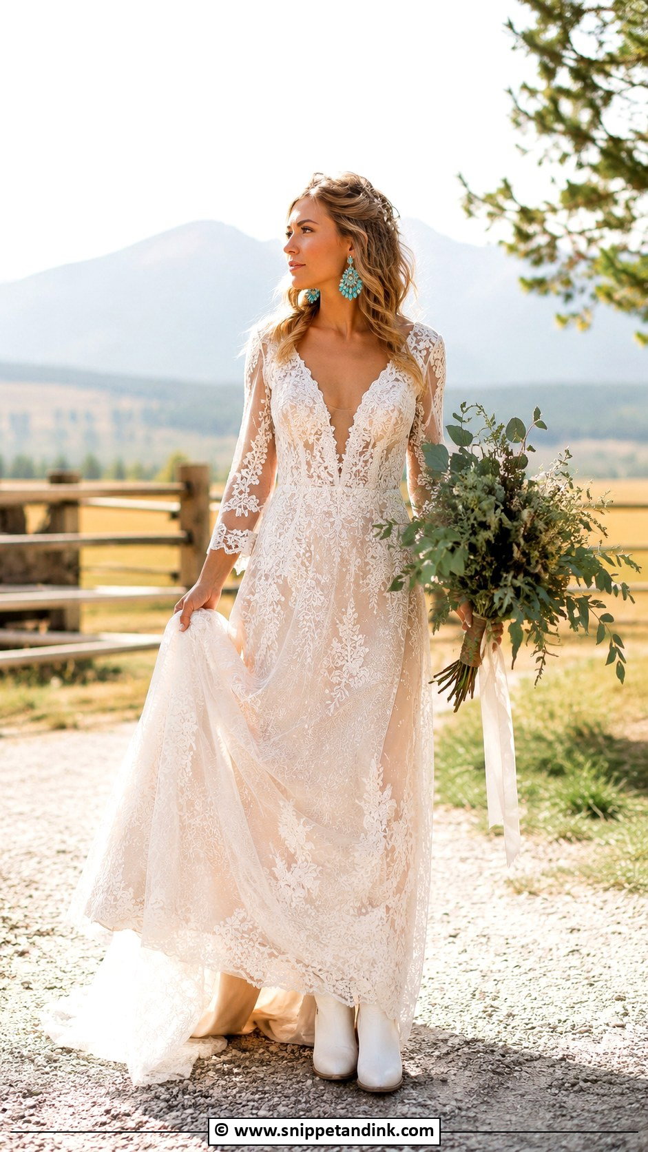 Western Wedding Dress With Boots - Snippet and Ink - 25 Eclectic Wedding Dress Ideas