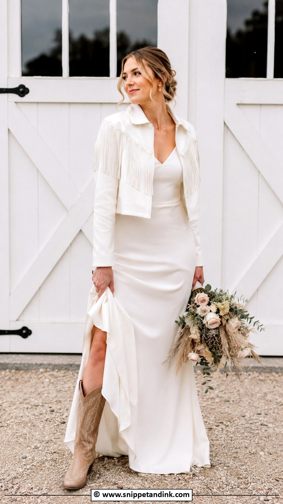 Western Wedding Dress With Bridal Jacket - Snippet and Ink - 35 Western Wedding Dresses