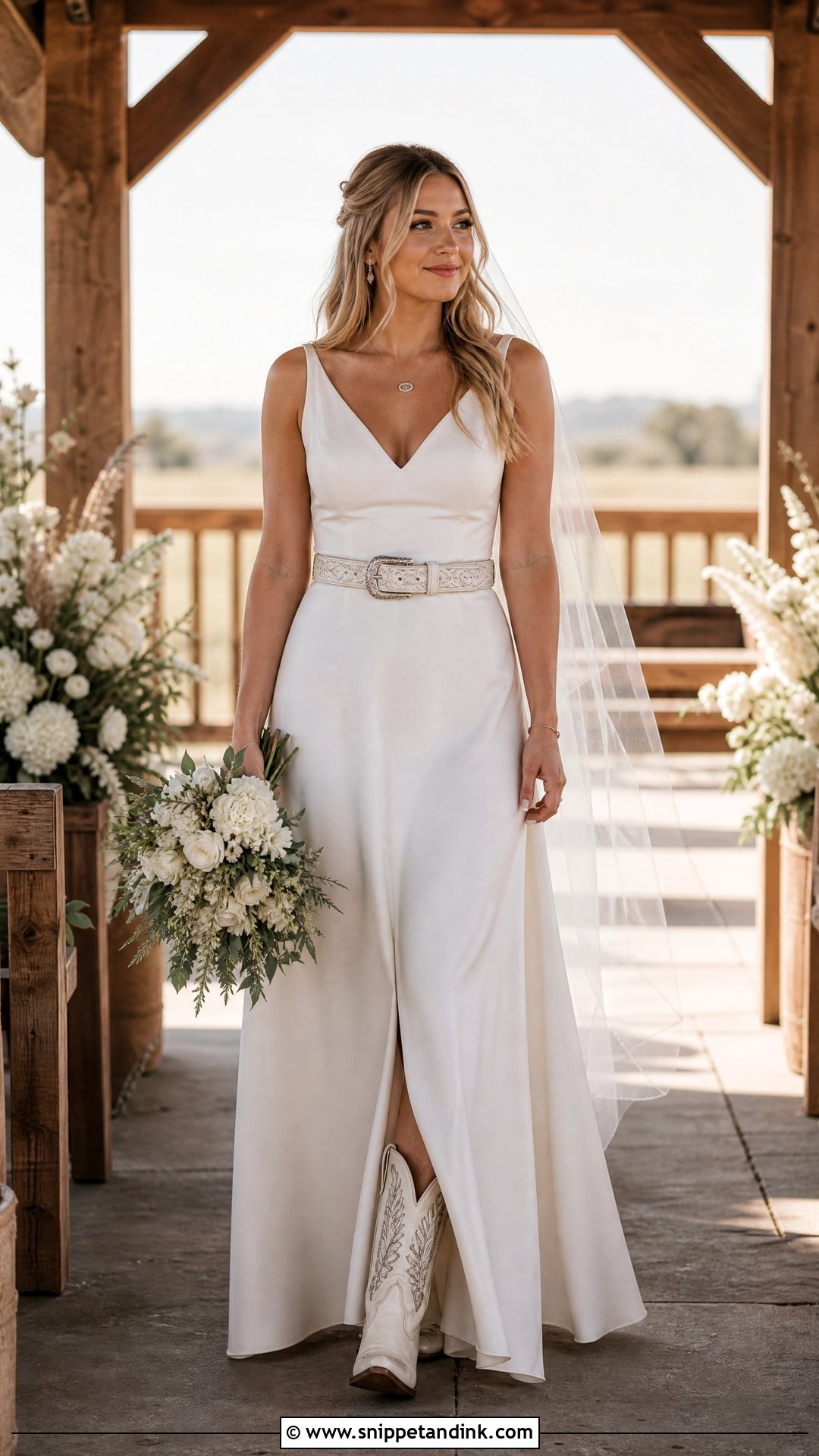 Western Wedding Dress With Cowboy Boots - Snippet and Ink - 20 Western Wedding Dress Ideas