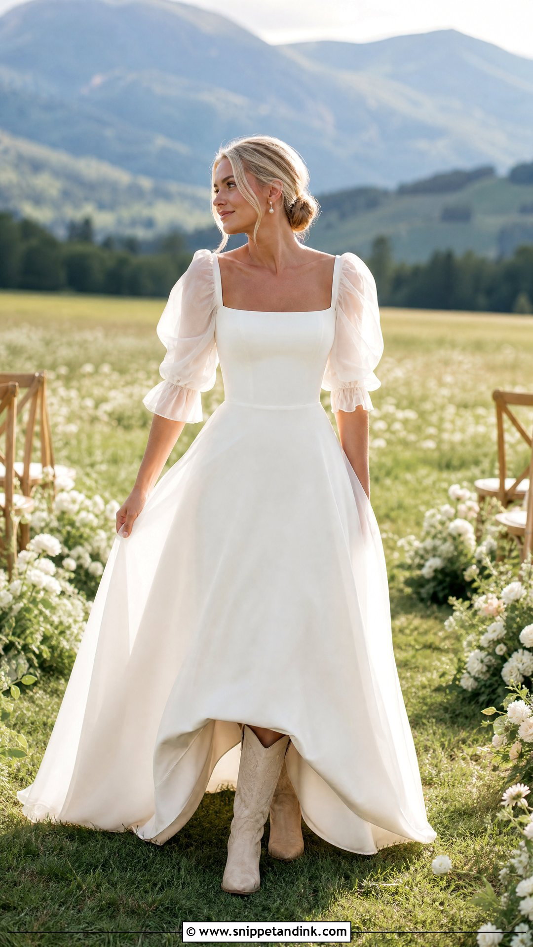 Western Wedding Dress With Puff Sleeves - Snippet and Ink - 20 Western Style Wedding Dresses