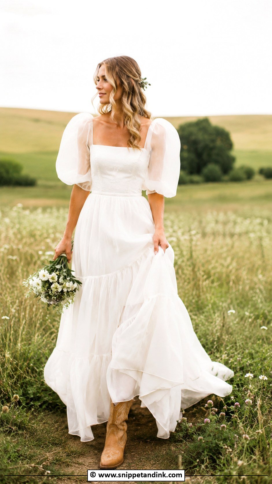 Western Wedding Dress With Puff Sleeves - Snippet and Ink - 35 Western Wedding Dresses