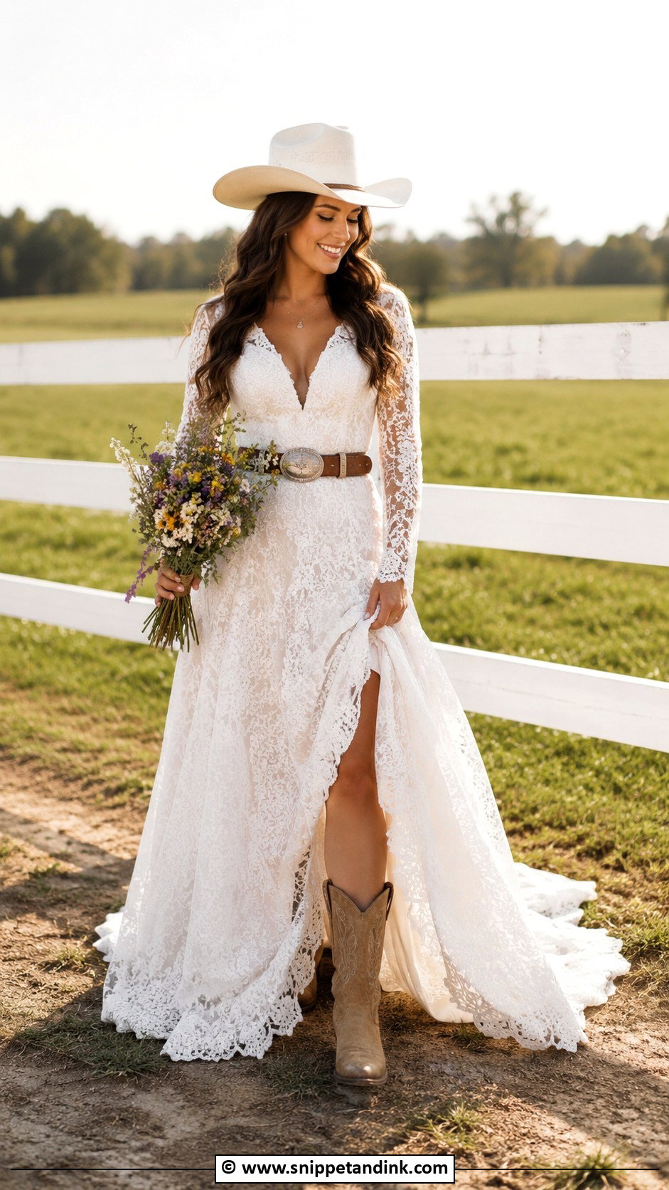Western Wedding Dress With Ranch Bride Look - Snippet and Ink - 35 Western Wedding Dresses