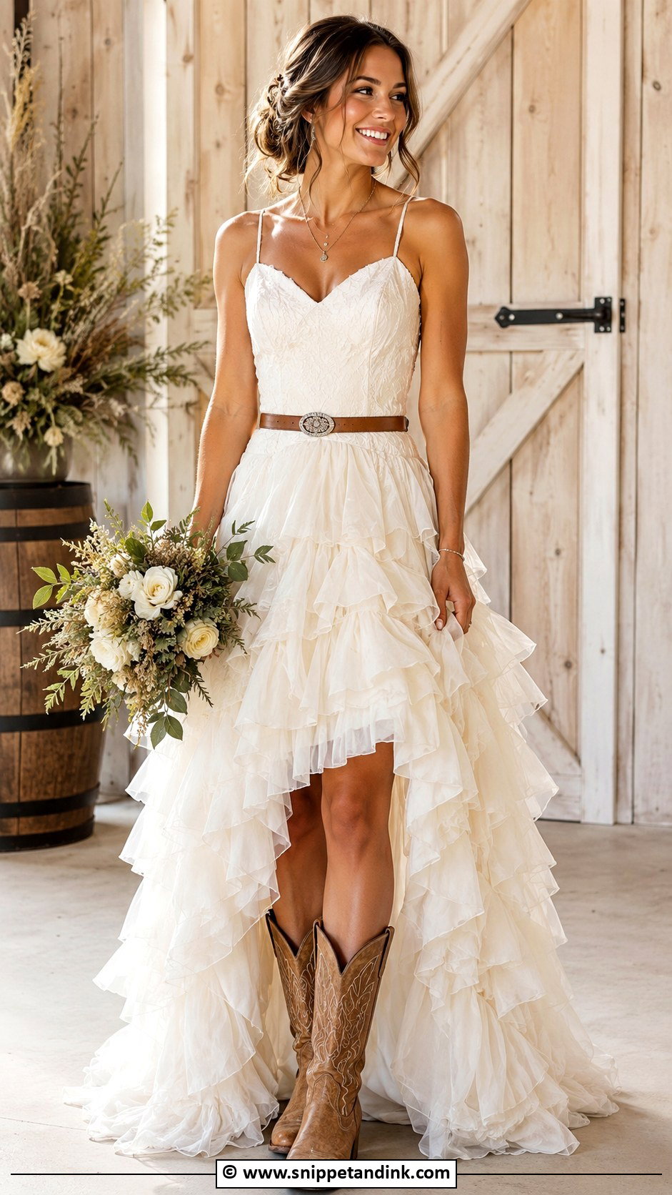 Western Wedding Dress With Ruffle Skirt - Snippet and Ink - 35 Western Wedding Dresses
