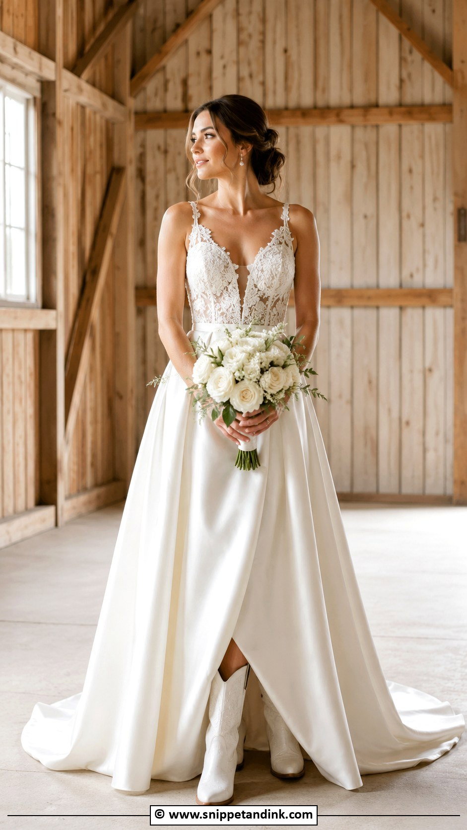 Western Wedding Dress With Satin Skirt - Snippet and Ink - 35 Western Wedding Dresses