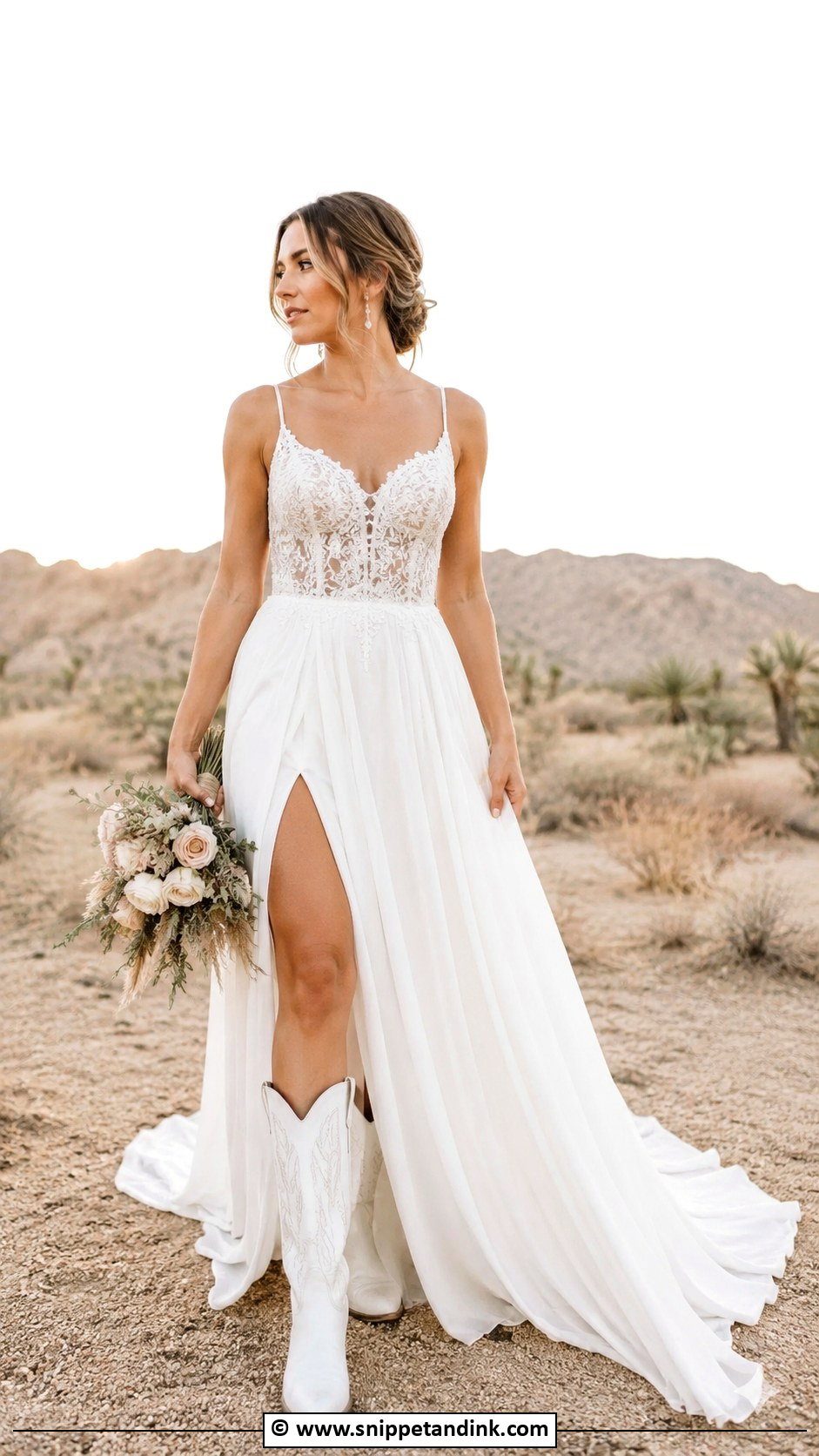 Western Wedding Dress With Slit - Snippet and Ink - 35 Western Wedding Dresses