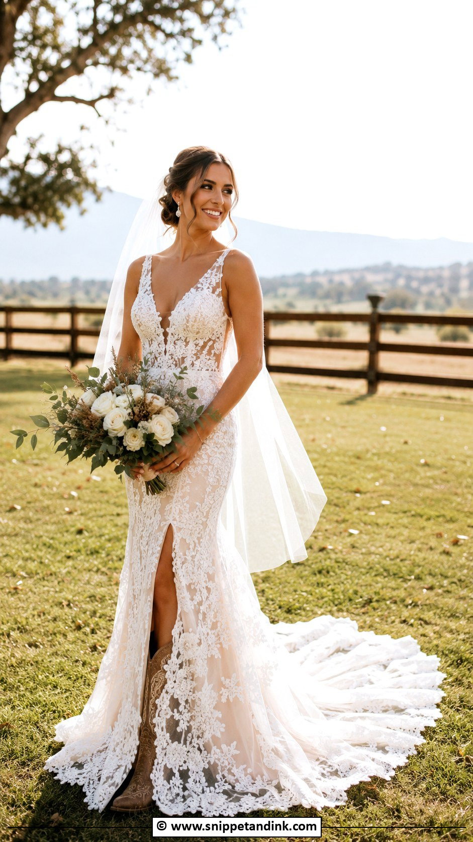 Western Wedding Dress With Train - Snippet and Ink - 35 Western Wedding Dresses