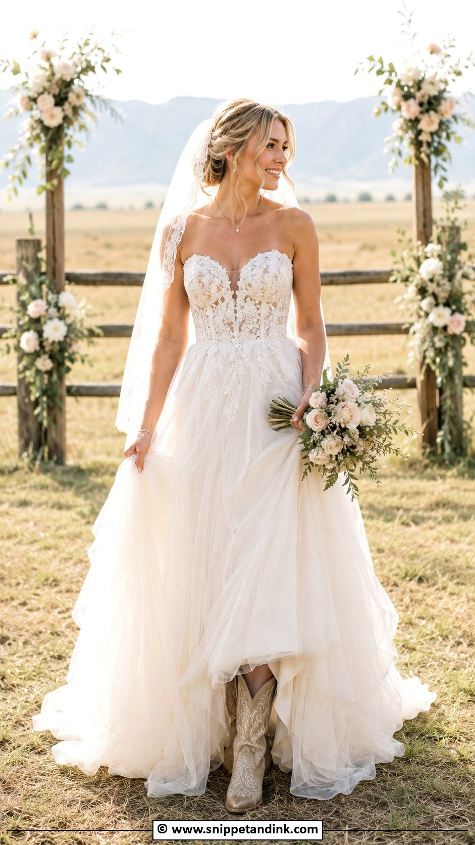 Western Wedding Dress With Tulle Skirt - Snippet and Ink - 35 Western Wedding Dresses