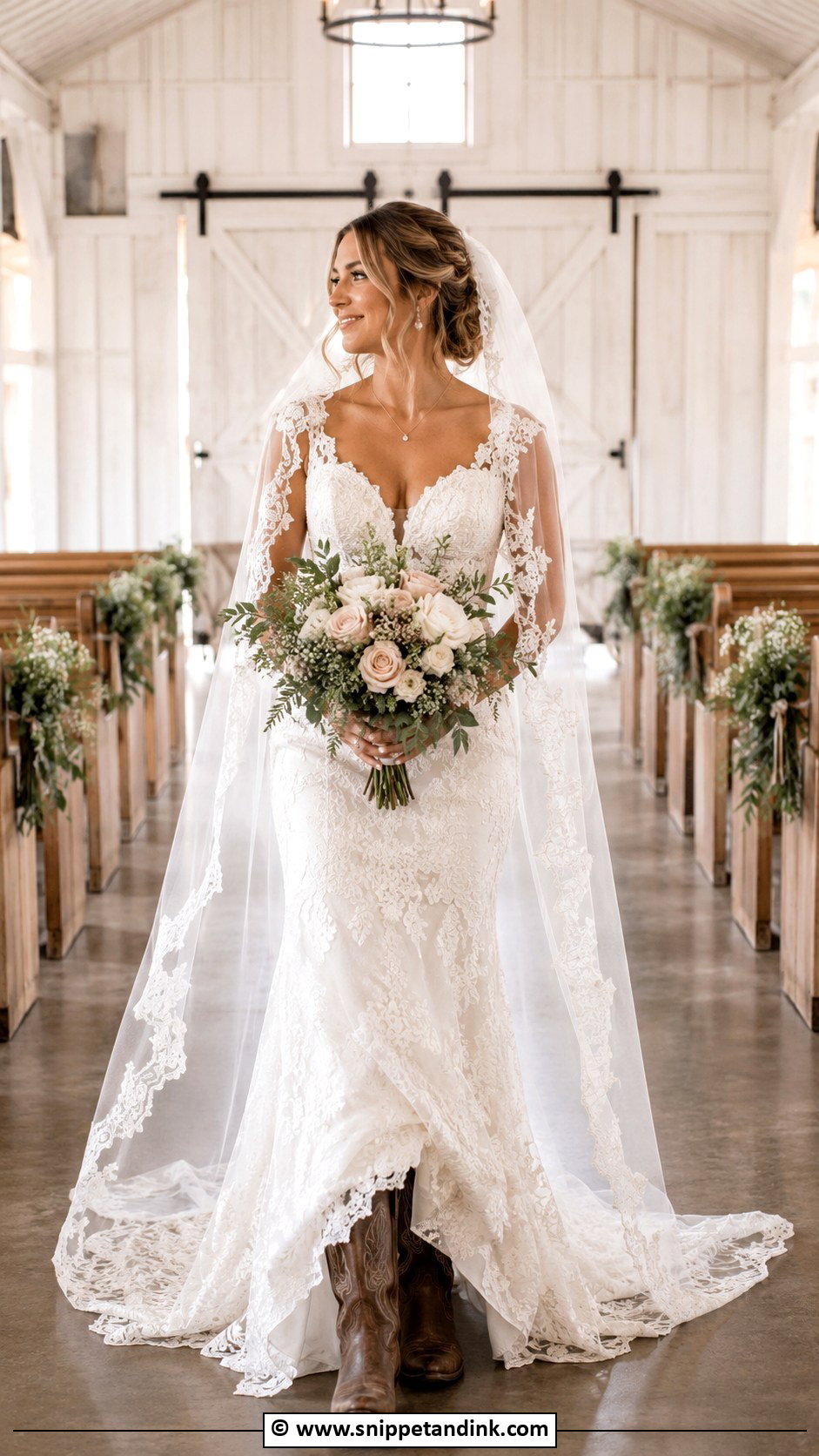 Western Wedding Dress With Western Veil - Snippet and Ink - 35 Western Wedding Dresses