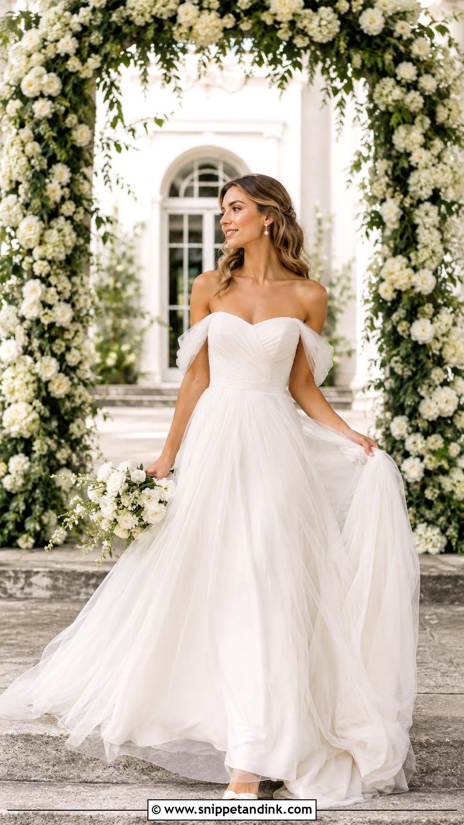 Whimsical Off Shoulder Wedding Dress - Snippet and Ink - 30 Whimsy Wedding Dress Ideas