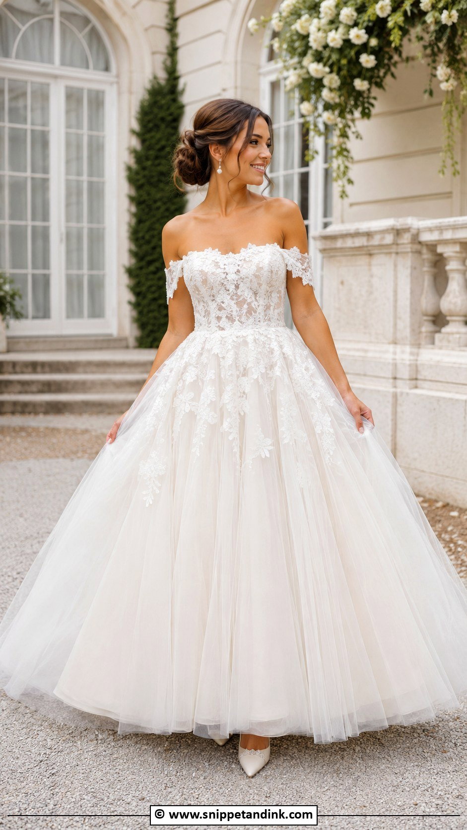 Whimsical Off Shoulder Wedding Dress - Snippet and Ink - 30 Fantasy Inspired Wedding Dress Ideas