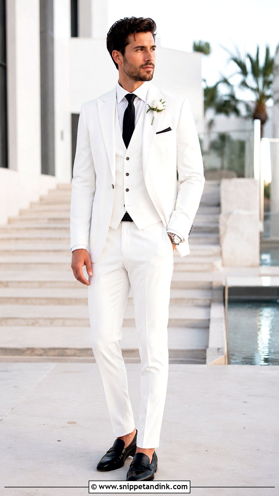 White 3 Piece Wedding Suit - Snippet and Ink - 20 3 Piece Suit Wedding Ideas