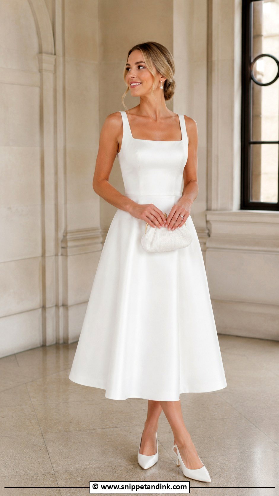 White A Line Civil Wedding Dress - Snippet and Ink - 30 Classy Civil Wedding Dresses