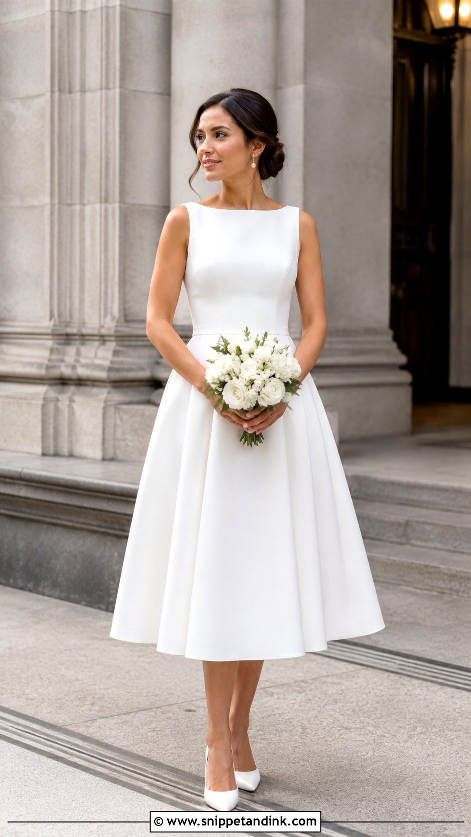 White A Line Court Wedding Dress - Snippet and Ink - 25 Simple Court Wedding Dress Ideas