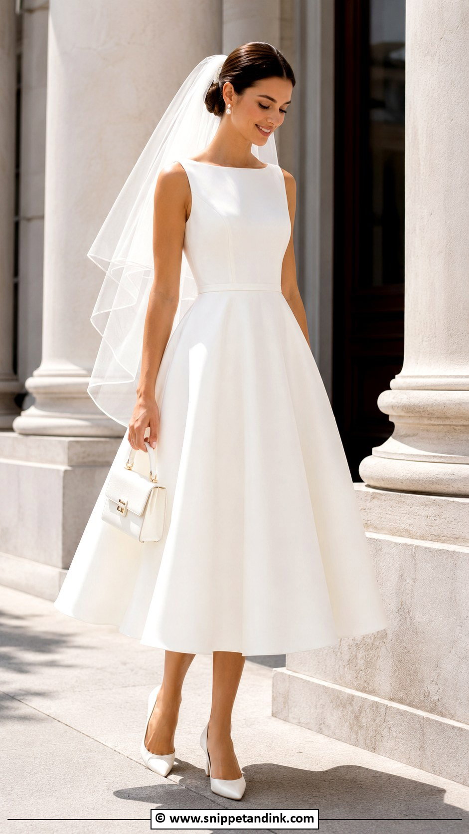 White A Line Dress For Civil Wedding - Snippet and Ink - 30 Civil Wedding Dresses Courts