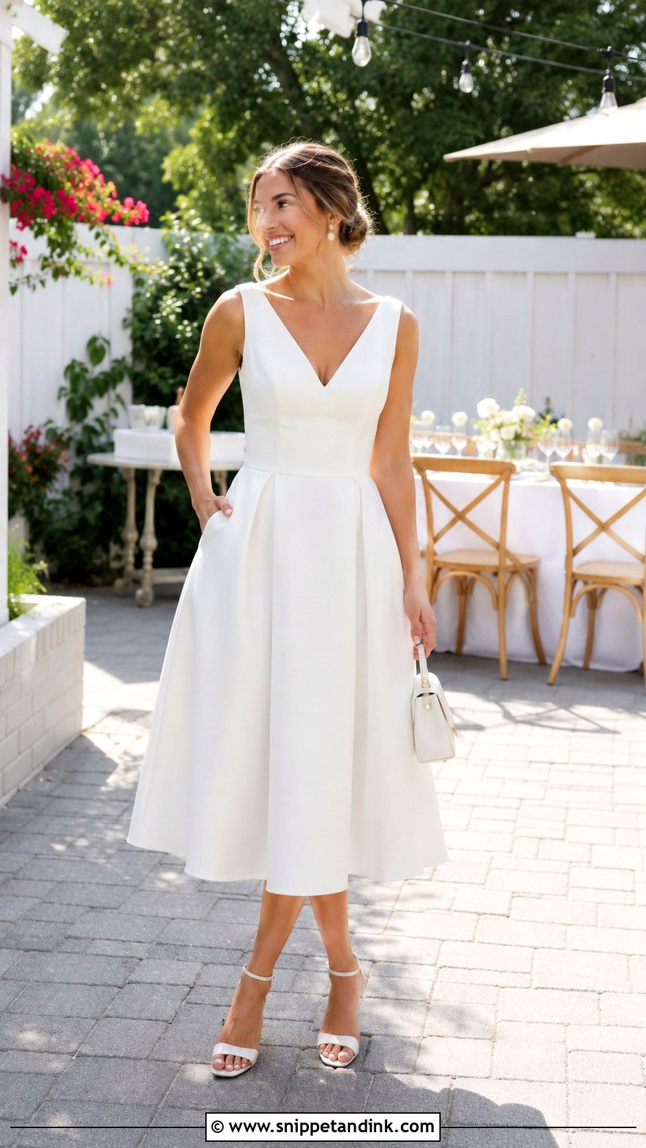 White A Line Dress Wedding Outfit - Snippet and Ink - 25 White Dress for Wedding Ideas