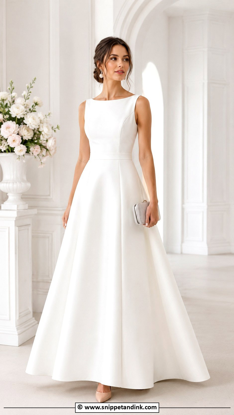 White A Line Gown Outfit - Snippet and Ink - 30 A Line Gown Ideas