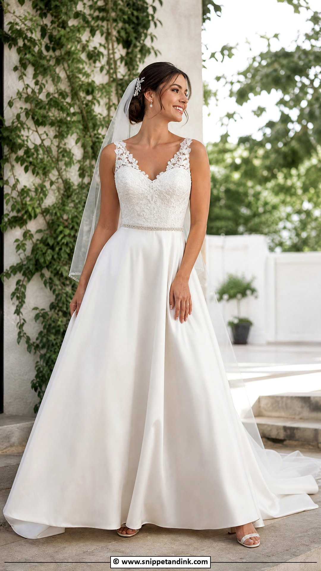 White A Line Wedding Dress - Snippet and Ink - 30 White Wedding Dress Ideas