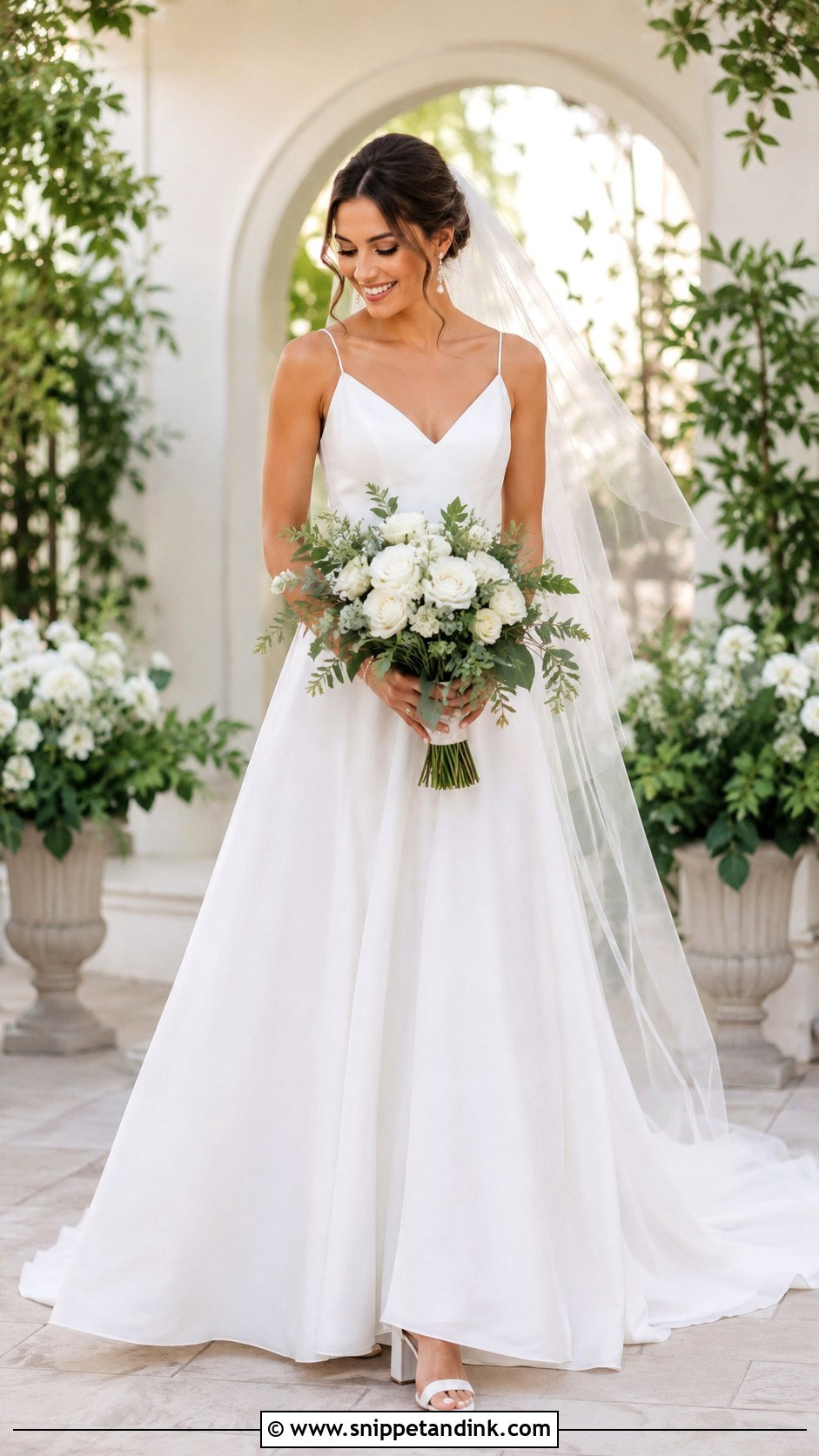 White A Line Wedding Gown - Snippet and Ink - 25 White Wedding Gowns