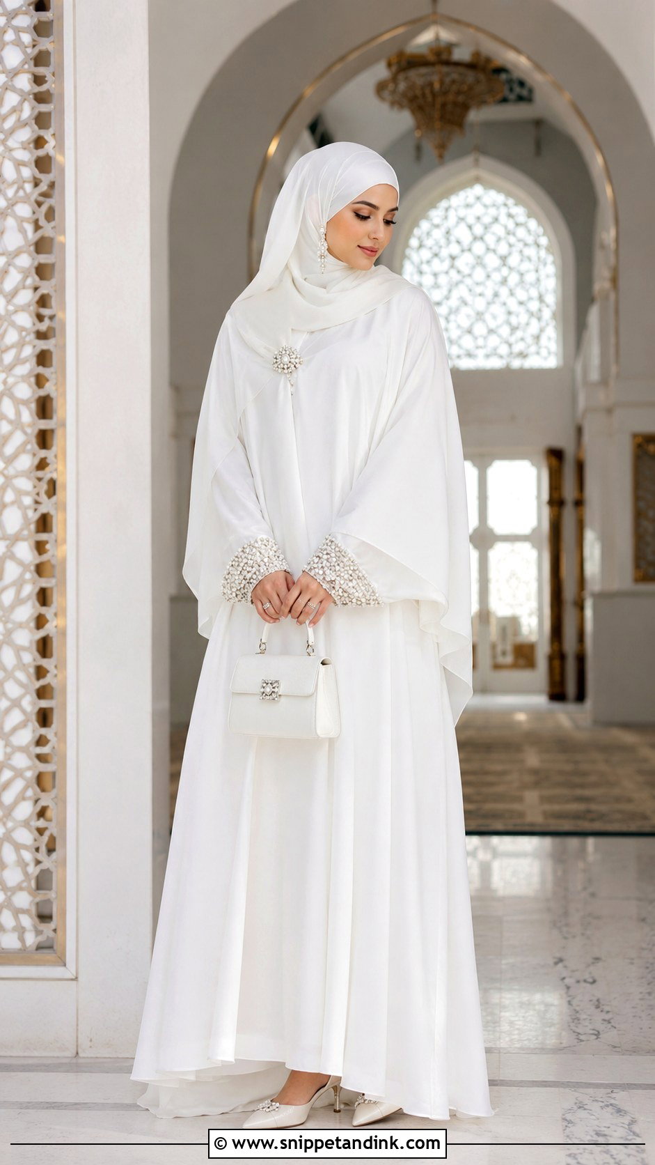 White Abaya Nikah Dress - Snippet and Ink - 20 Dress for Nikah Ideas