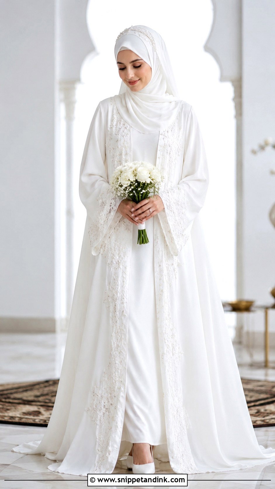 White Abaya Nikkah Dress - Snippet and Ink - 25 Simple Nikkah Dress Ideas