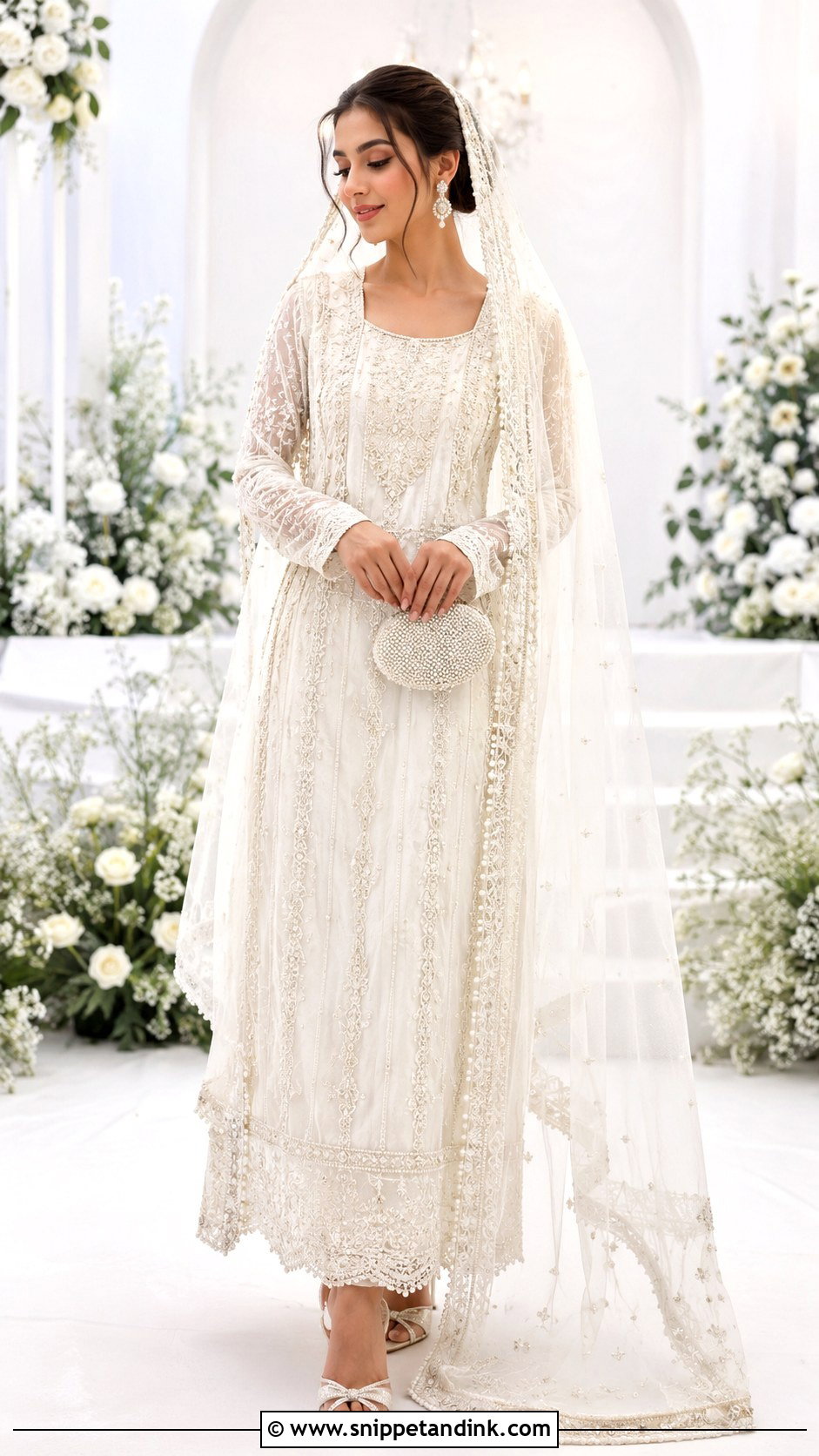 White Afghan Wedding Gown - Snippet and Ink - 25 Afghan Wedding Dress Ideas