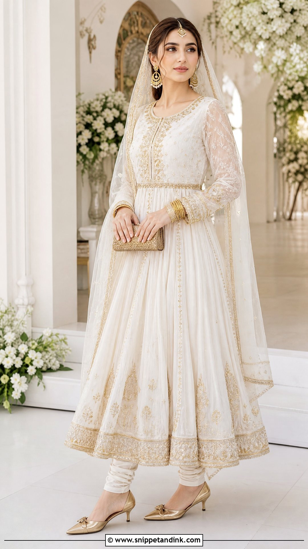 White Anarkali Nikah Dress - Snippet and Ink - 20 White Nikah Dress Pakistani Bridal Ideas