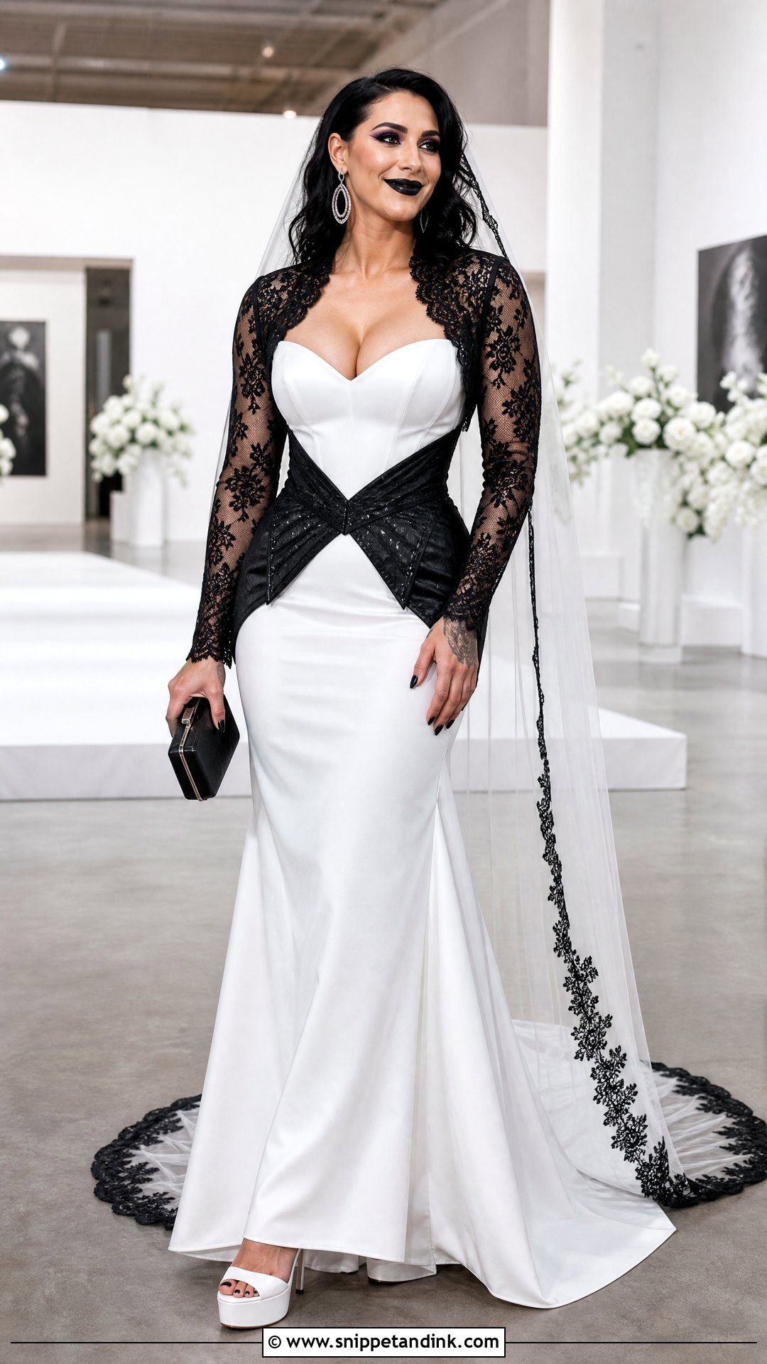 White And Black Rhea Ripley Wedding Dress - Snippet and Ink - 20 Rhea Ripley Wedding Dress Ideas