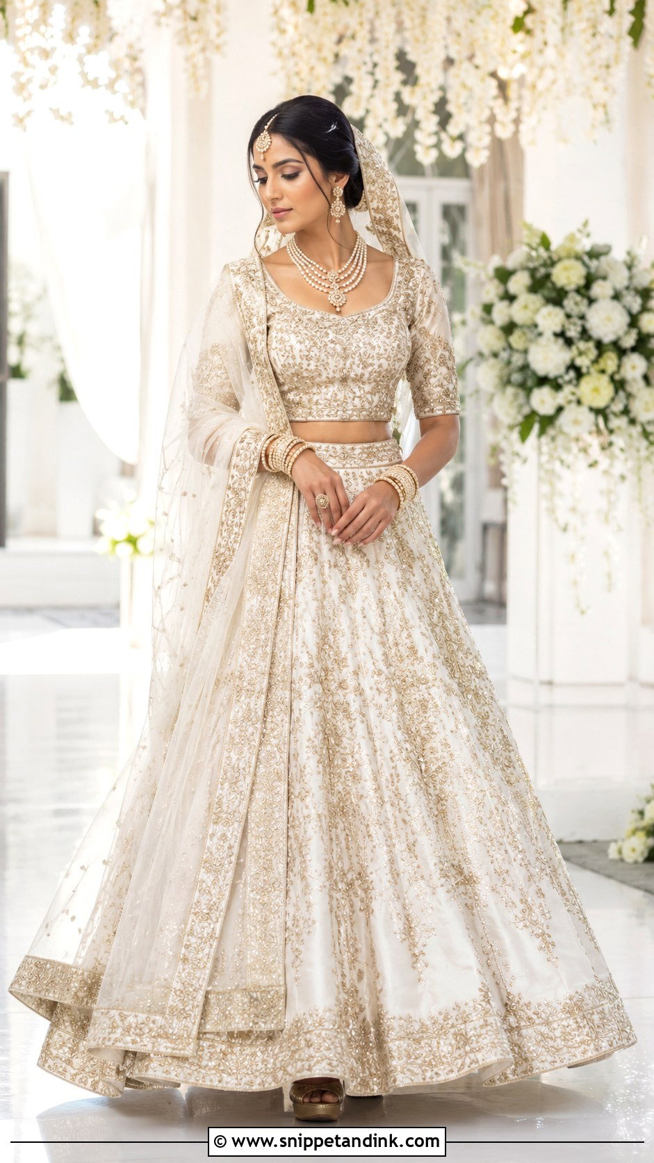 White And Gold Barat Dress - Snippet and Ink - 25 Barat Dresses