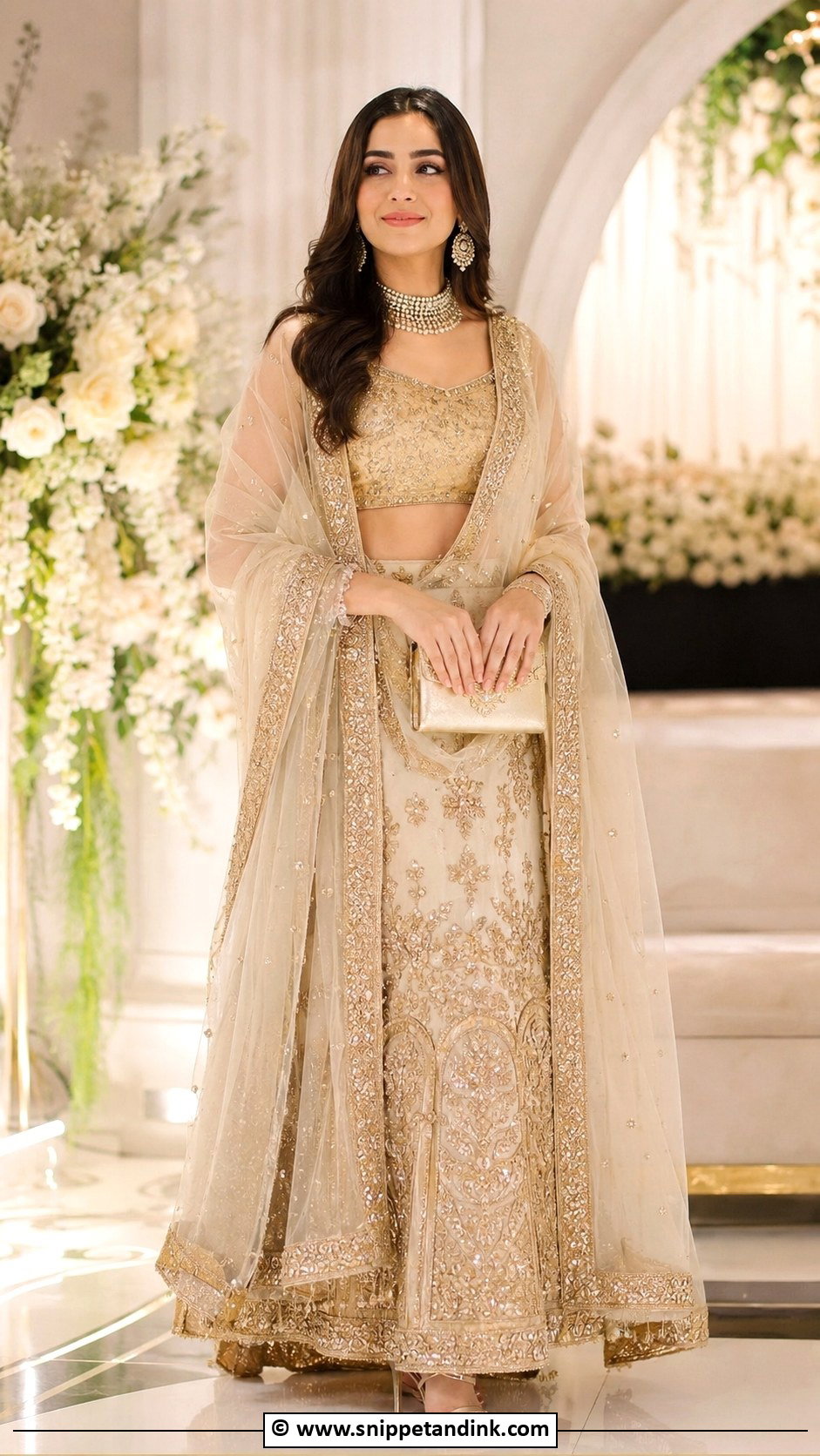 White And Gold Desi Wedding Dress - Snippet and Ink - 30 Desi Wedding Dresses