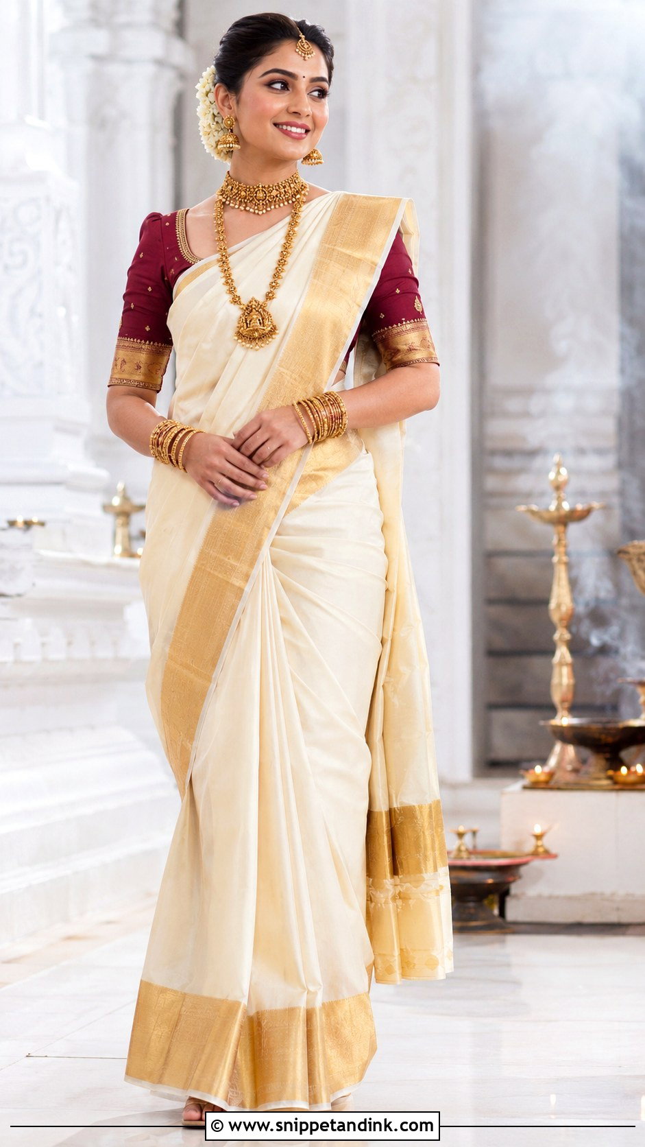 White And Gold Karnataka Bride - Snippet and Ink - 25 Karnataka Bride Ideas