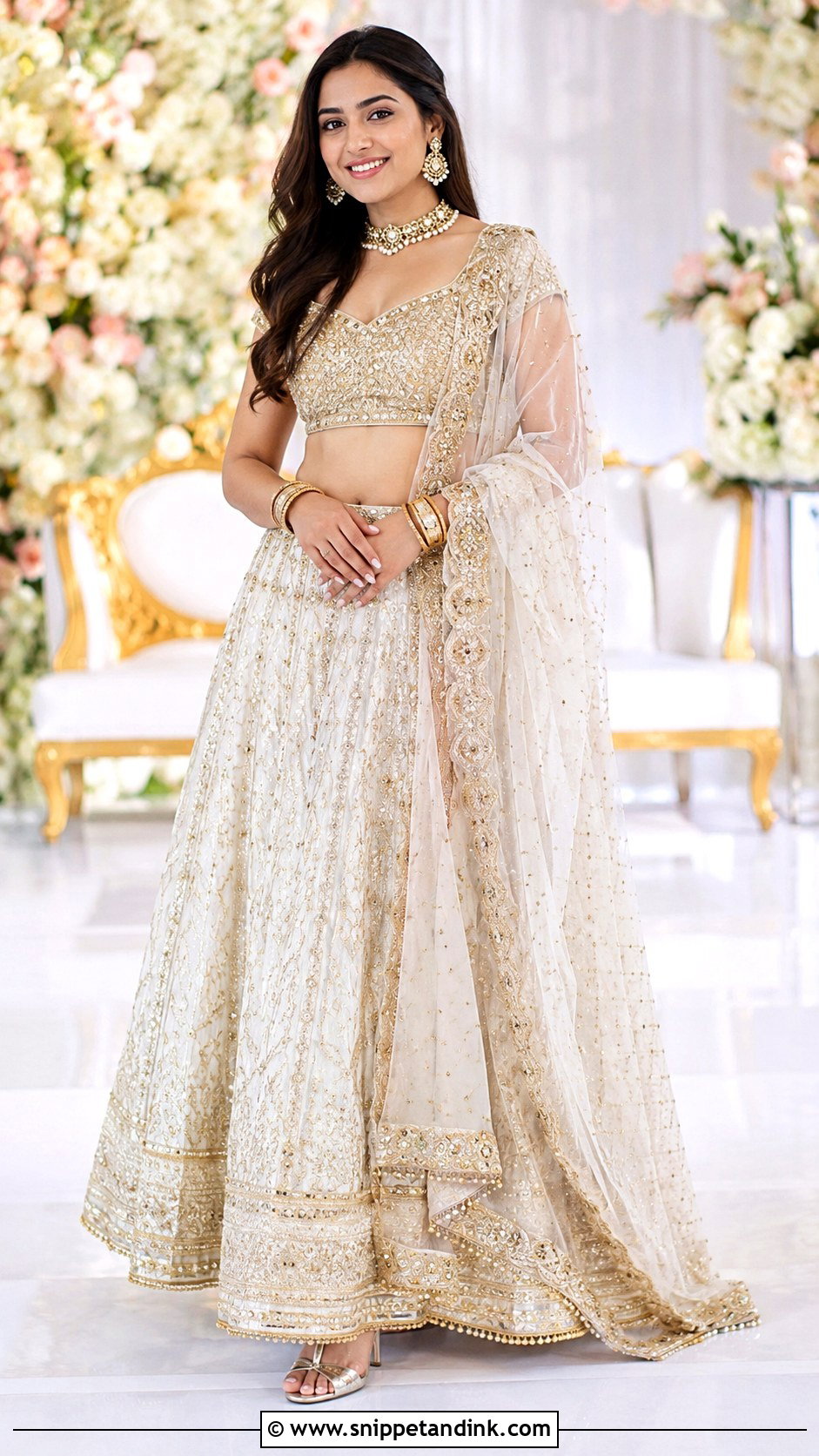 White And Gold Sangeet Outfit - Snippet and Ink - 25 Bridal Sangeet Outfits