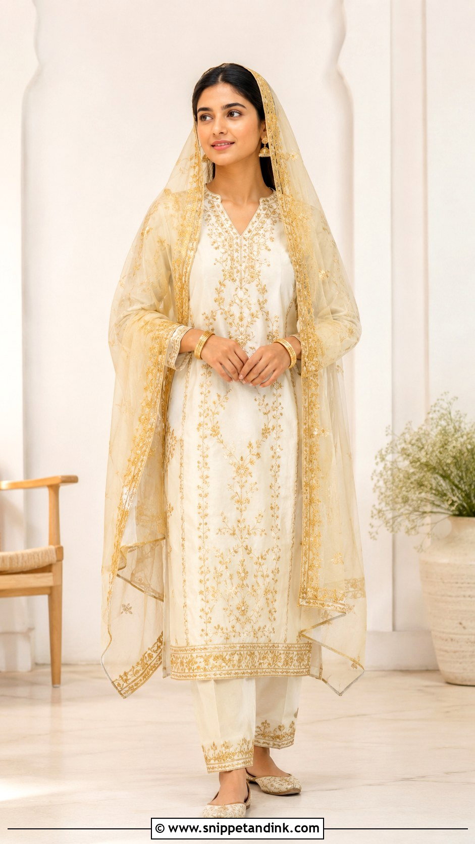 White And Gold Suit Anand Karaj Outfit - Snippet and Ink - 30 Anand Karaj Outfit Ideas