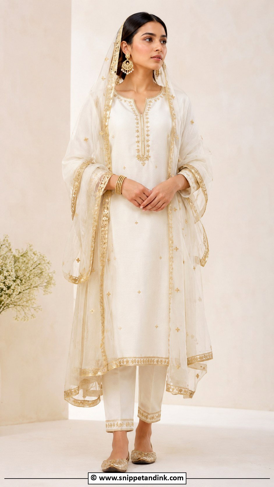 White And Gold Suit For Anand Karaj - Snippet and Ink - 30 Anand Karaj Suit Ideas