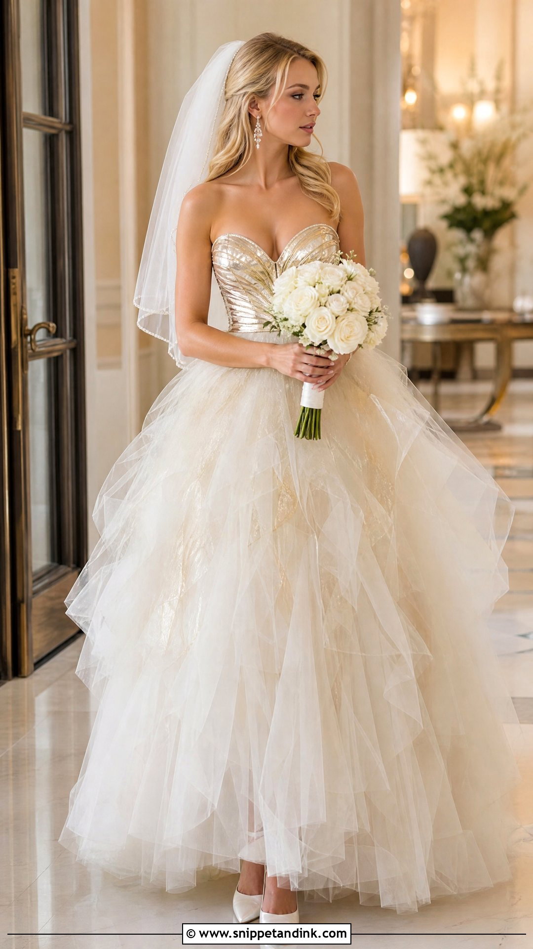 White And Gold Tulle Serena Van Der Woodsen Wedding Dress - Snippet and Ink - 20 Serena Van Der Woodsen Wedding Dress Ideas