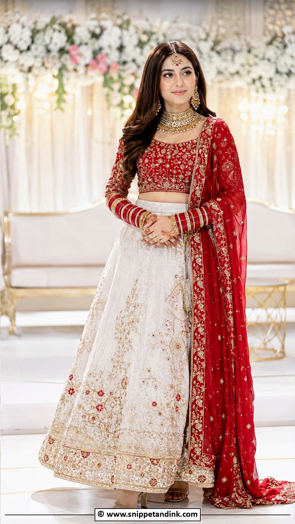 White And Red Lehenga Barat Dress - Snippet and Ink - 30 Barat Dresses Pakistani for Sisters