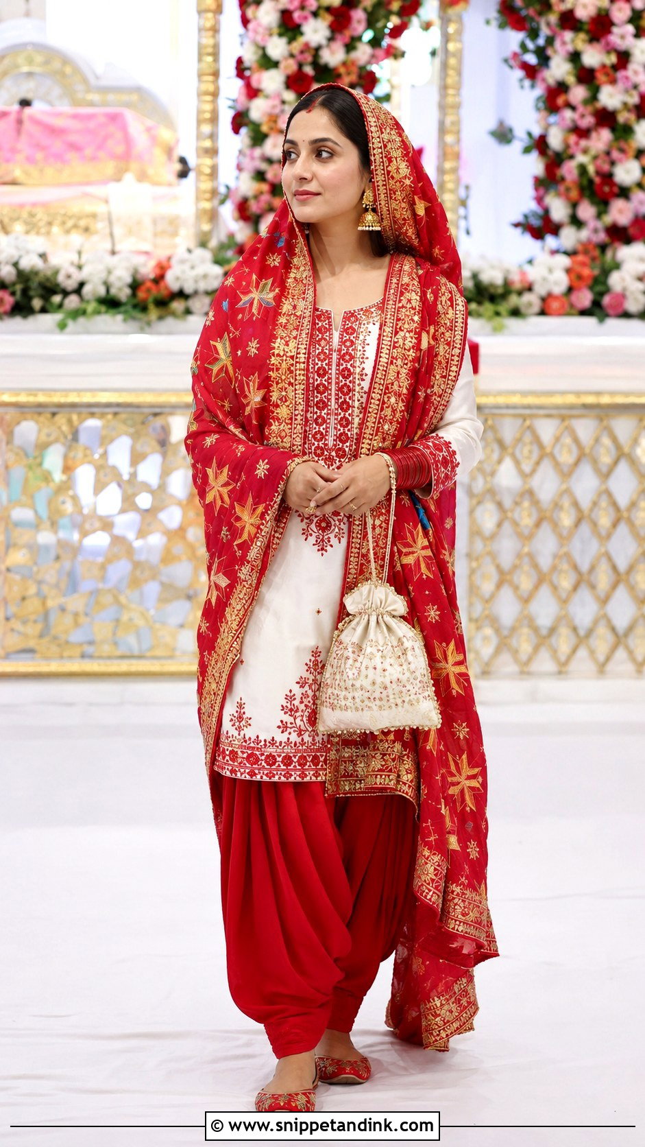 White And Red Punjabi Salwar Suit - Snippet and Ink - 20 Punjabi Salwar Suits Party Wear Wedding