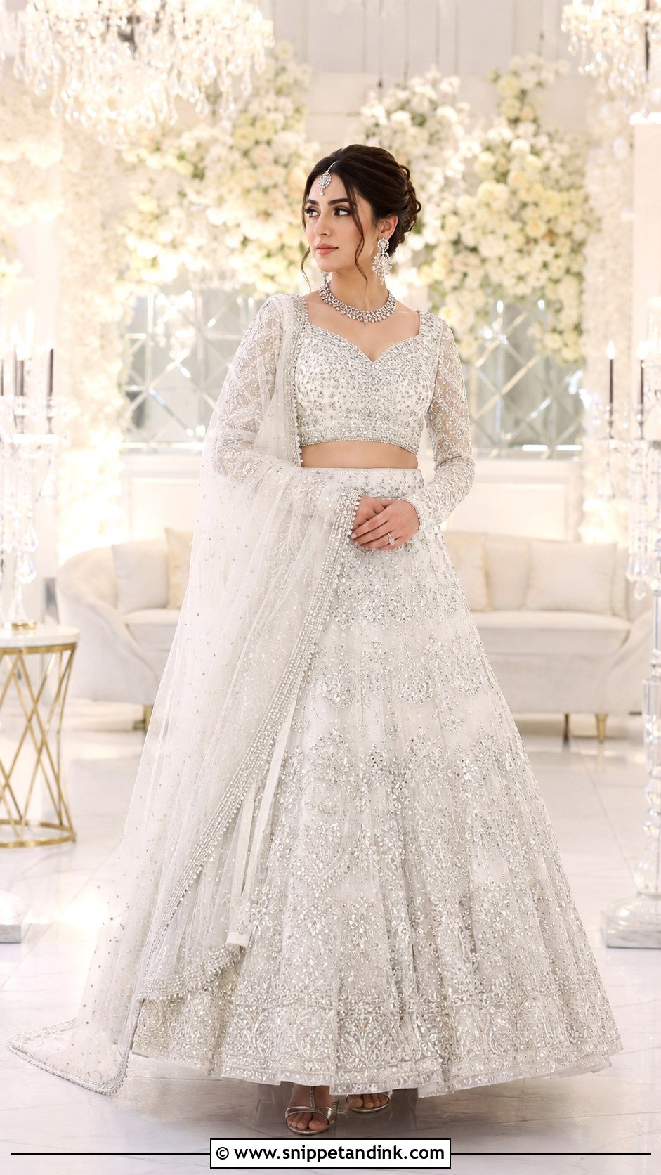 White And Silver Walima Bridal Lehenga - Snippet and Ink - 25 Walima Bridal Dress Pakistan Ideas