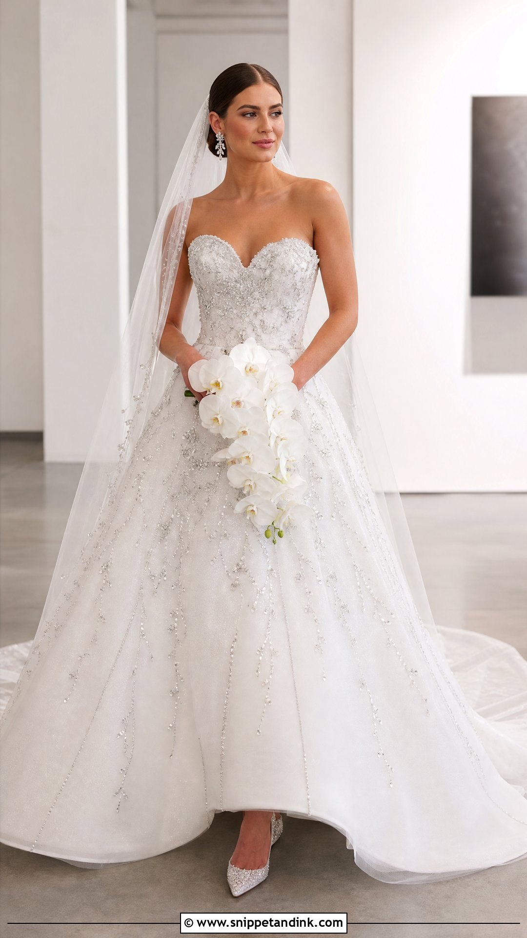 White And Silver Wedding Dress - Snippet and Ink - 20 Wedding Dress Colour Combination Ideas