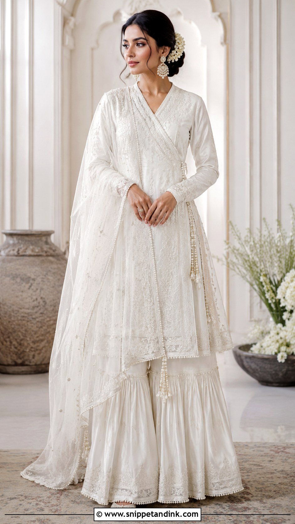 White Angrakha Nikkah Outfit - Snippet and Ink - 25 White Nikkah Outfit Ideas