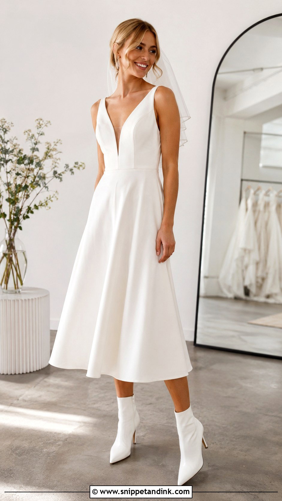 White Ankle Wedding Boots - Snippet and Ink - 25 Wedding Boots for Bride Ideas