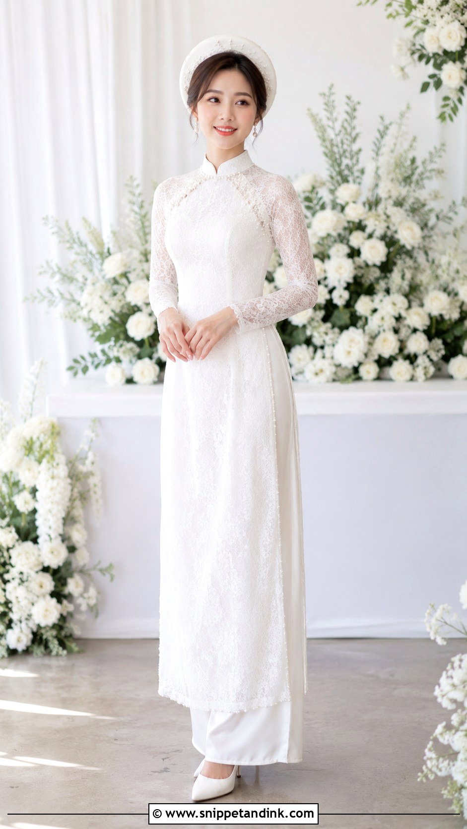 White Ao Dai Wedding Dress - Snippet and Ink - 30 Asian Wedding Dress Ideas