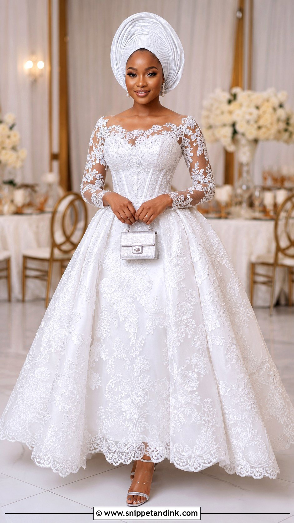 White Aso Ebi Lace Ball Gown - Snippet and Ink - 25 White Aso Ebi Lace Gown Styles