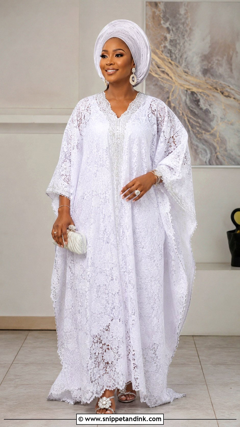 White Aso Ebi Lace Bubu Gown - Snippet and Ink - 25 White Aso Ebi Lace Gown Styles
