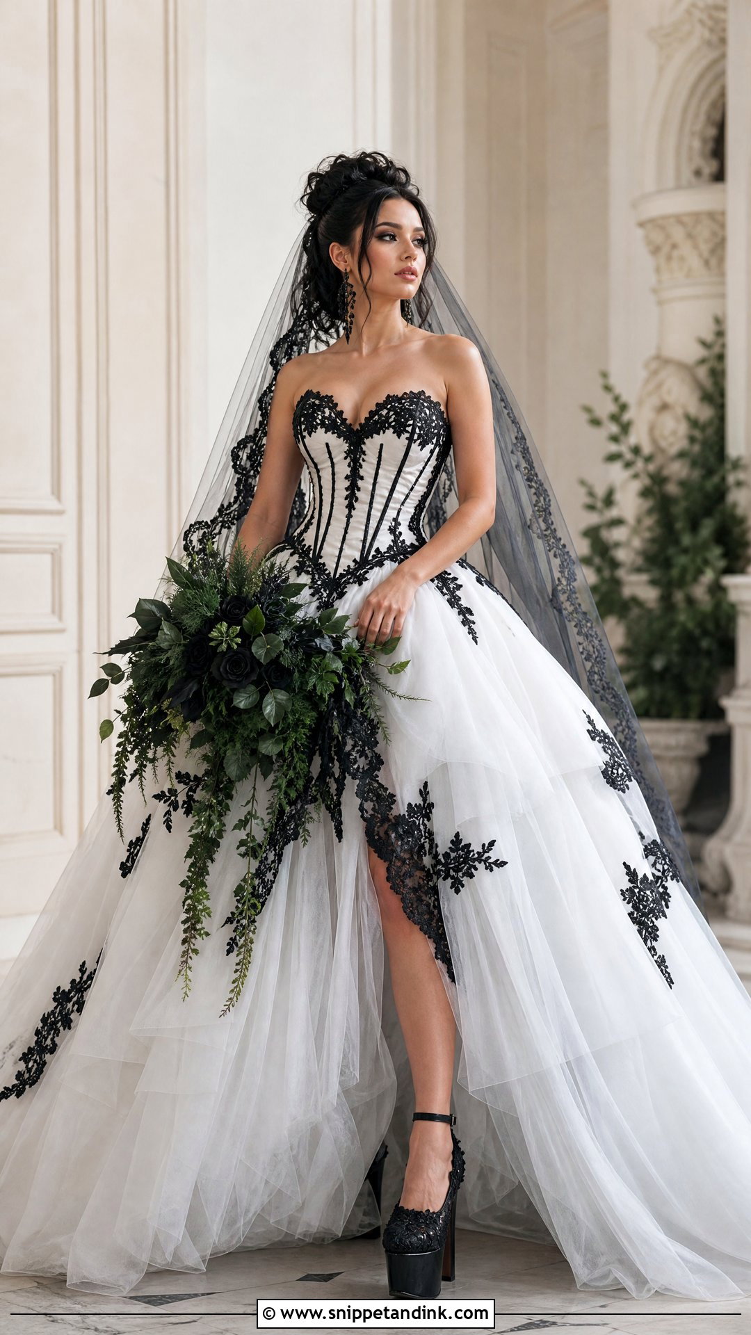 White Ball Gown Goth Wedding Dress - Snippet and Ink - 25 White Goth Wedding Dress Ideas