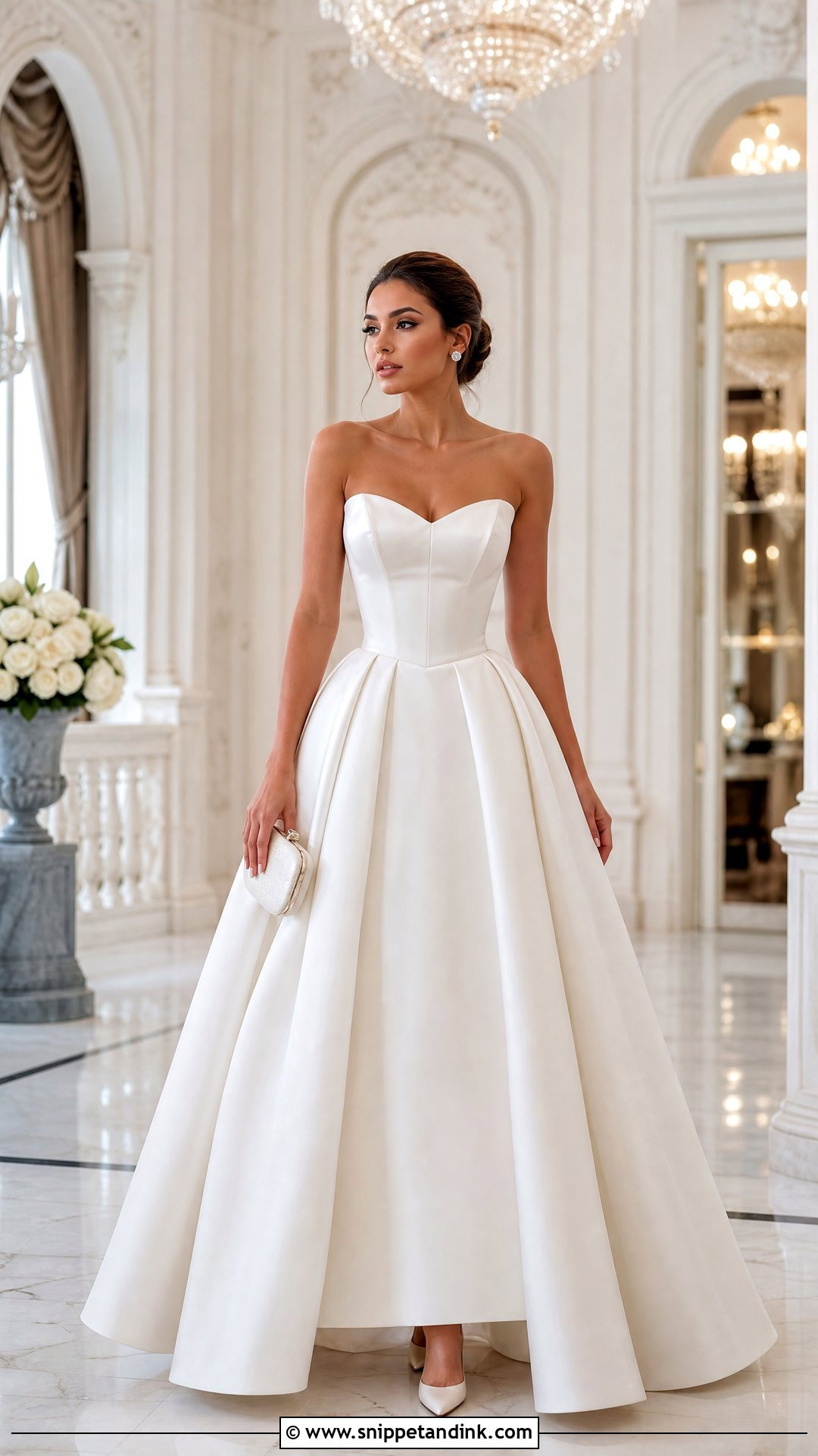 White Ball Gown With Minimal Accessories - Snippet and Ink - 25 Simple White Gown Ideas