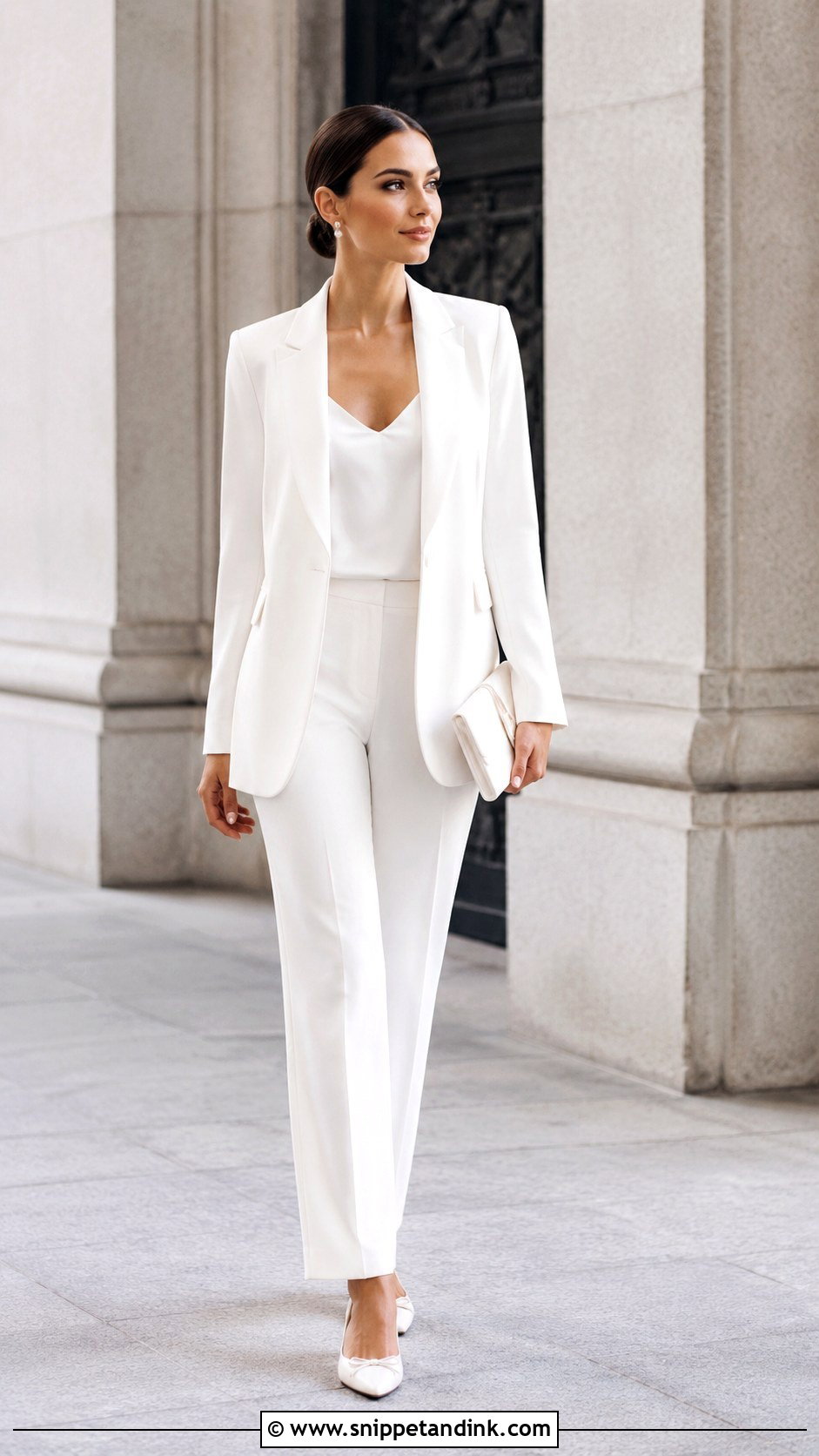 White Ballet Flats With Courthouse Wedding Suit - Snippet and Ink - 25 Wedding Ballet Flats Ideas