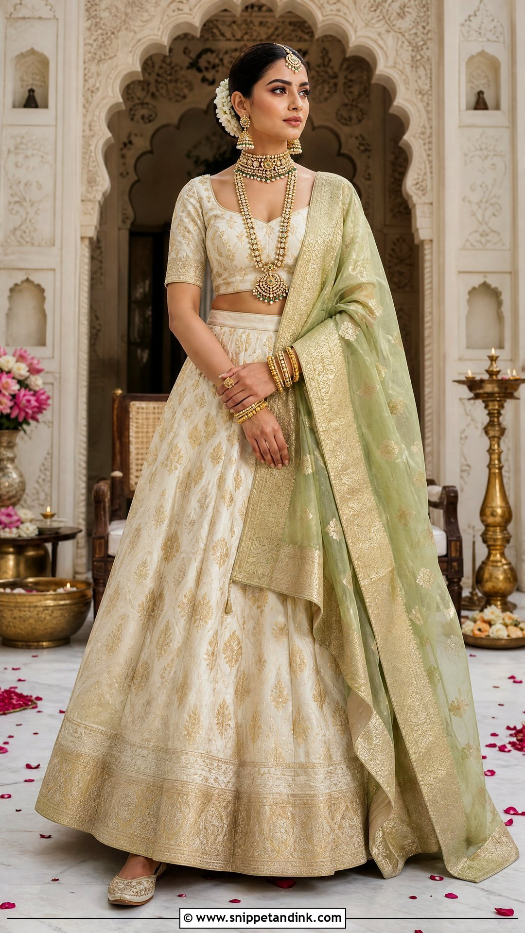 White Banarasi Bridal Lehenga - Snippet and Ink - 20 White Lehanga Design Bride Ideas