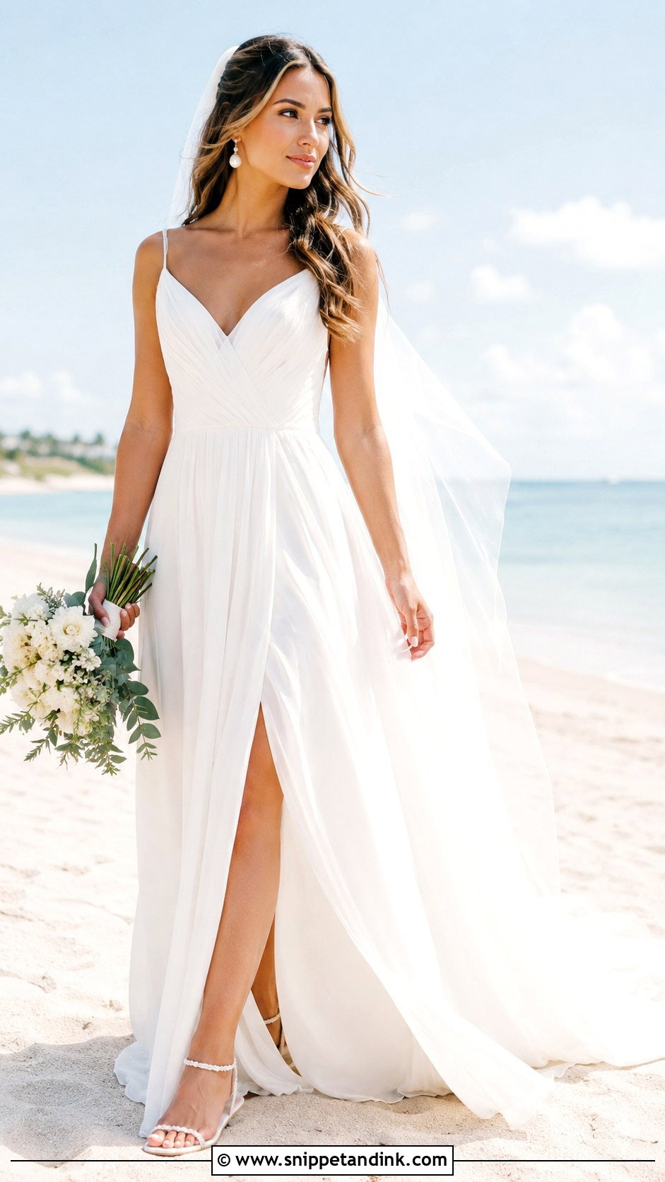 White Beach Bridal Gown - Snippet and Ink - 25 White Bridal Gown Ideas